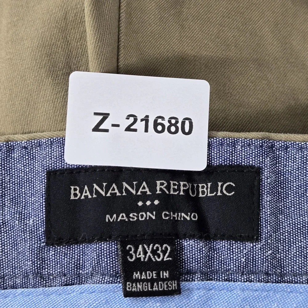 Banana Republic Men Pants 34X32 Khaki Chino Twill Mason 30